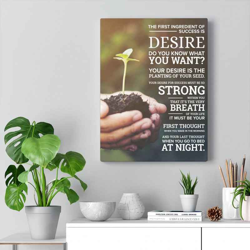 Success Planting Motivational - Wrapped Canvas Print, 76cm H x 61cm W