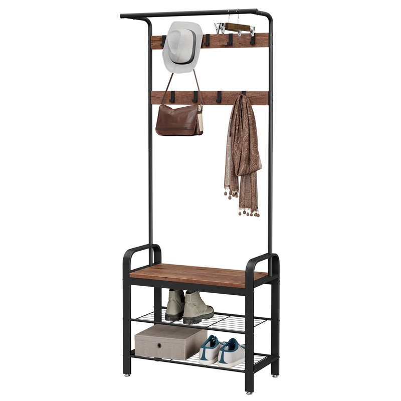 Hat and Coat Hallway Unit, Hazelnut Brown/Black