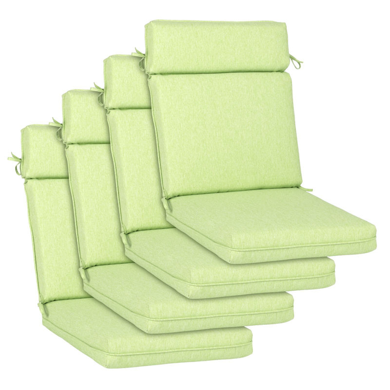 Ensemble de coussins de chaise d'extérieur à haut dossier, Vert, L 20 po x P 17 po