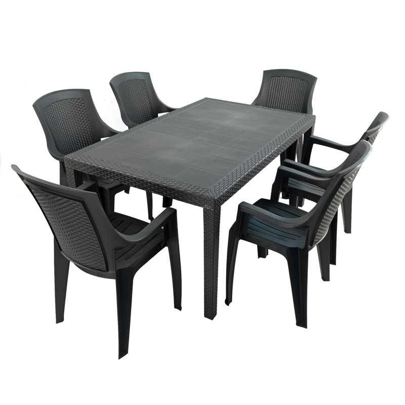 Schaffa Rectangular with 6  Chairs Garden Set