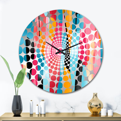 Horloge murale rayée Vibrant Serenity