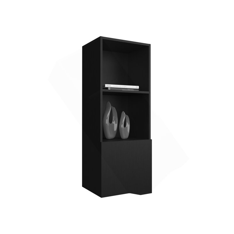 Wall Cabinet 43.3" H, With 1 Door And 3 Shelves, Black, Black