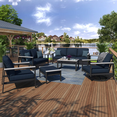 Townsend 6 Person Sofa Seating Group with Sunbrella Cushions