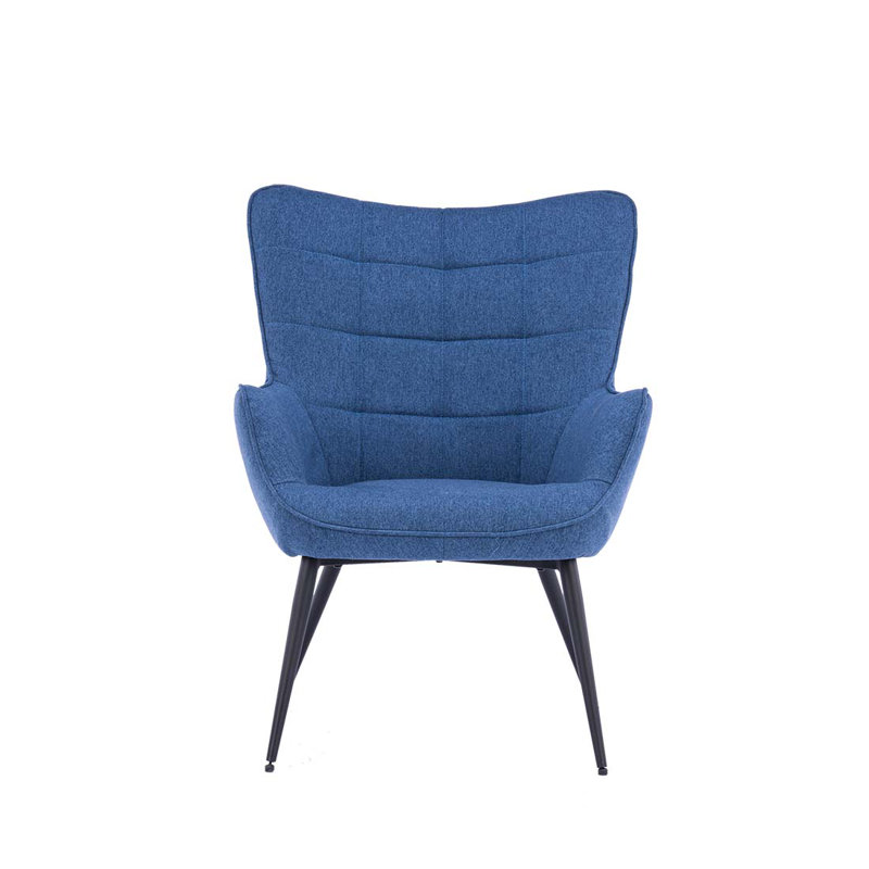 Pippin Upholstered Accent Chair with Footstool, Blue