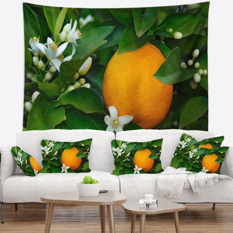 Portrait d'une tapisserie fleur d'oranger, H 50 po x l 60 po