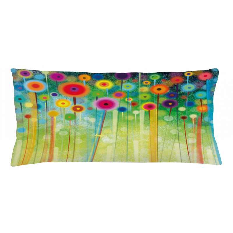 Housse de coussin lombaire intérieur/extérieur fleur, 16 po x 36 po