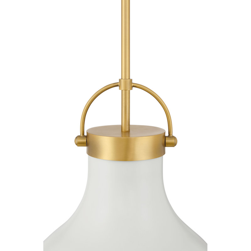 1 LIGHT PENDANT, Legacy Brass/Off White Cream