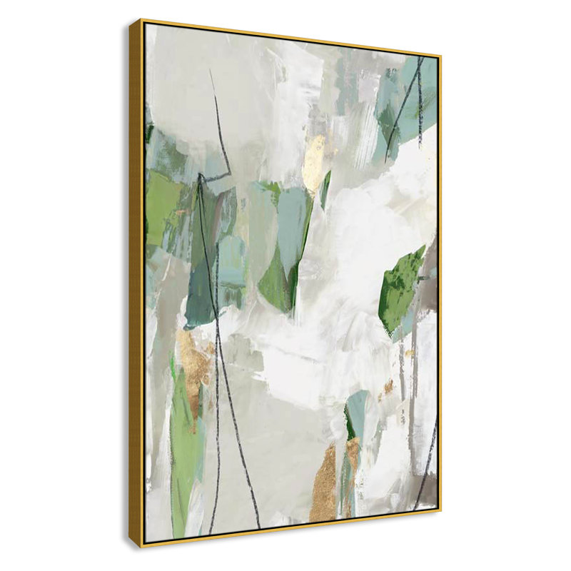 Enchanted Emerald Collection Enchanted Emerald I by Update Hi Res Image List Print, Toile flottante dorée avec cadre flottant