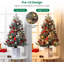 Arbre de Noël - Arbre flocage à fibre optique imitation 3 pi, boîte à lumière, boîte à piles 8 modes, lumière blanche chaude 70 DEL