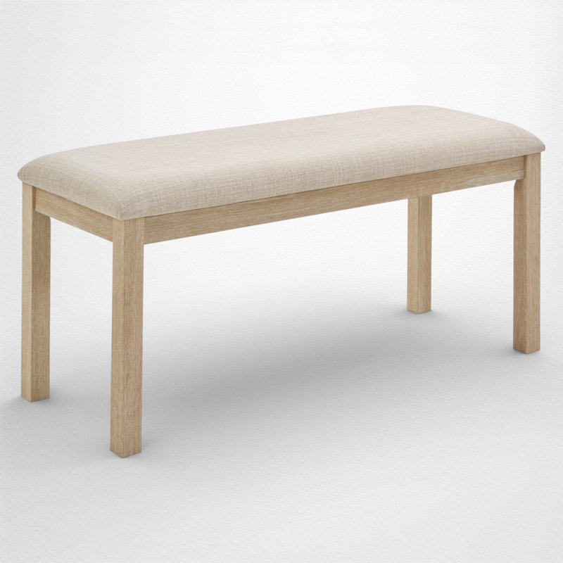 Dining Table Set, Rectangular Seating for 6, Wood, Upholstered Chairs & Bench, Dining Room, Light Oak, Light Oak