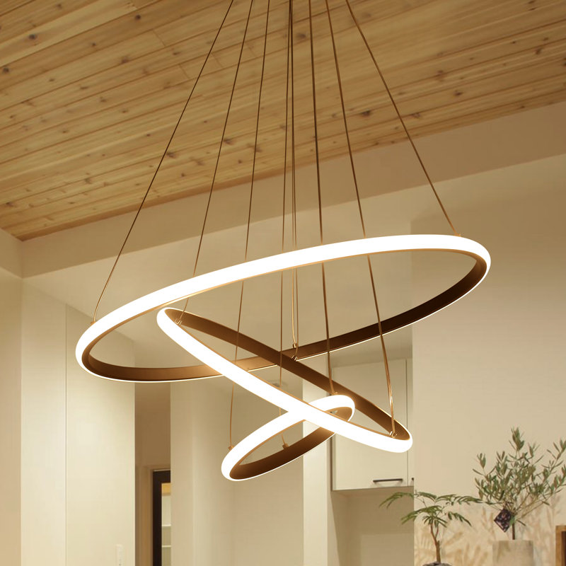 Lustre à 3 lumières DEL Dado, H 47,2 po x l 23,6 po x P 23,6 po, Noir