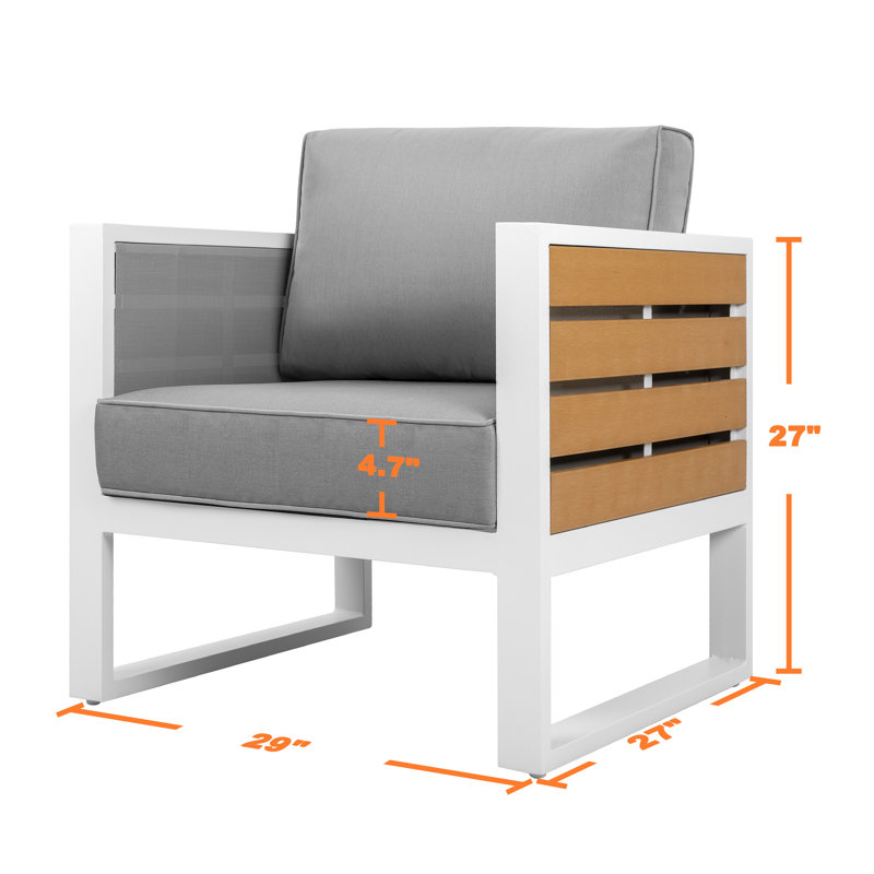 Ensemble de conversation pour 5 personnes avec coussins Genavee