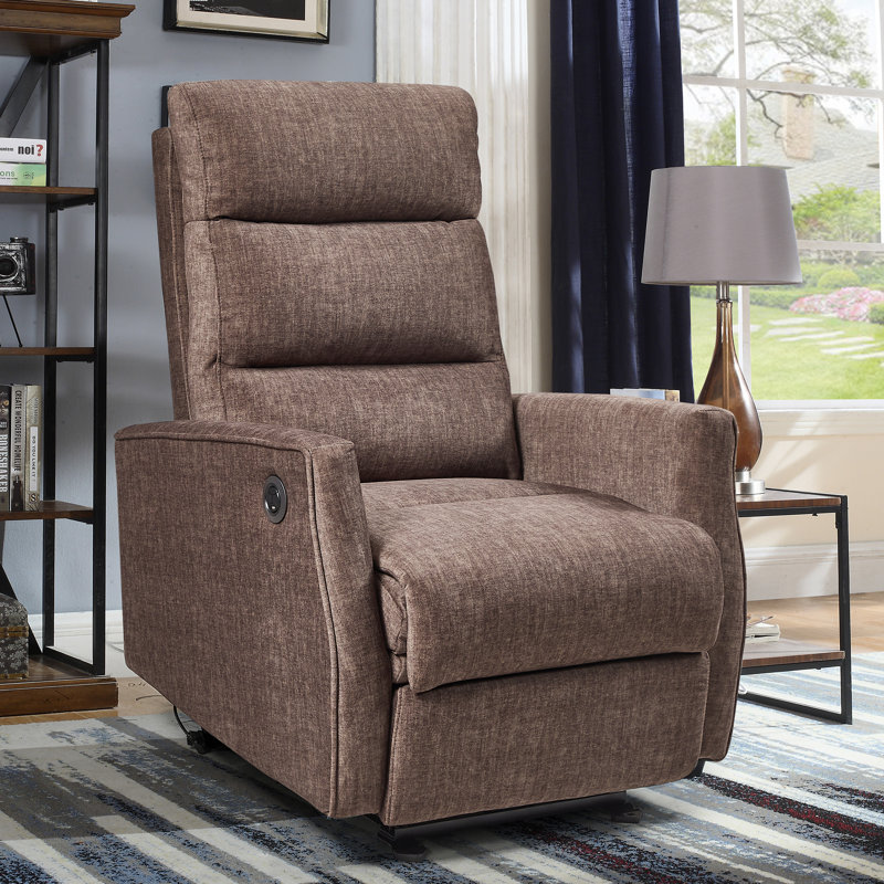 Fauteuil inclinable rembourré Phylisia, 100 % polyester gris