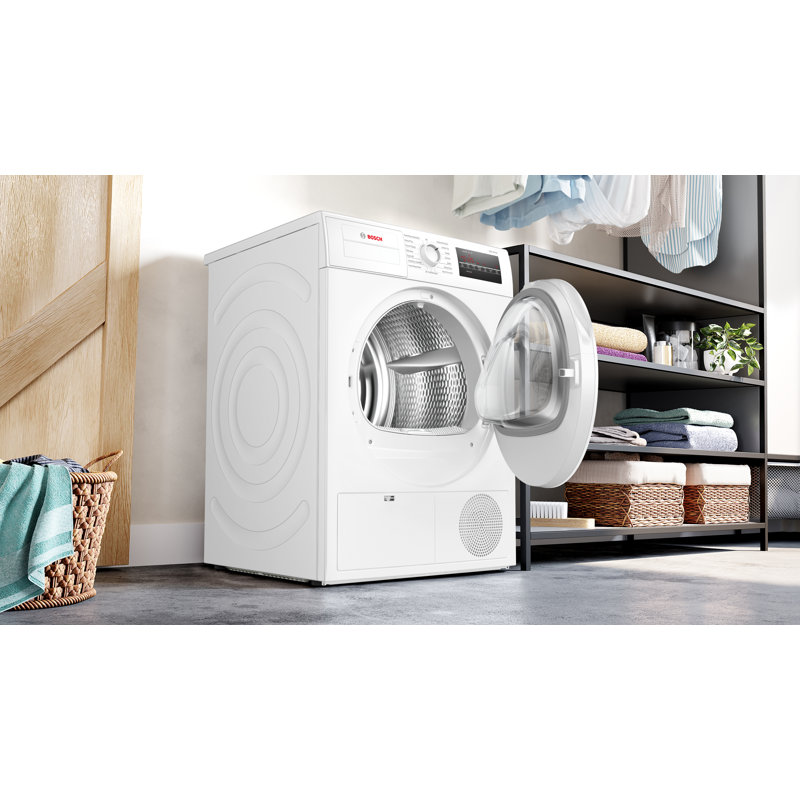 Bosch 300 Series Compact Condensation (Ventless) Electric Dryer 24-Inch in White