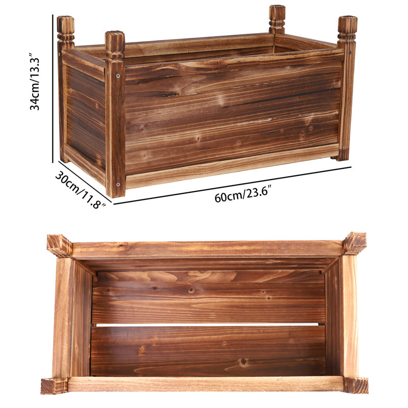 Kley Wood Planter Box, 34cm H x 30cm W x 60cm D