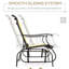 Banc oscillant beige, 2 chaises avec structure en acier et filet aéré pour la cour, le jardin, le banc de véranda
