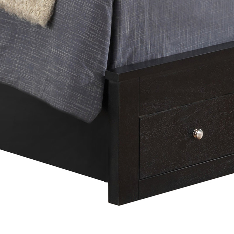 Lit simple avec rangement Burlington, noir, Lit simple, Black