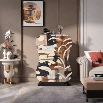 Armoire de rangement en bois de frêne massif avec tiroirs