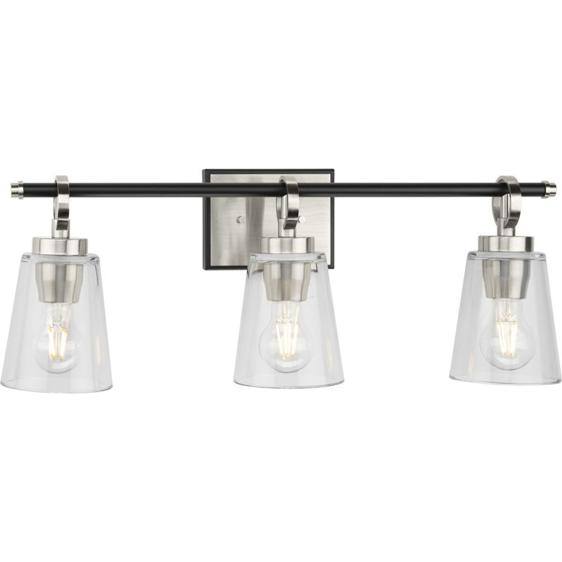 Cassell Dimmable Vanity Light, Brushed Nickel, 3