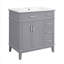 Meuble-lavabo 30 po avec lavabo en céramique-418740757