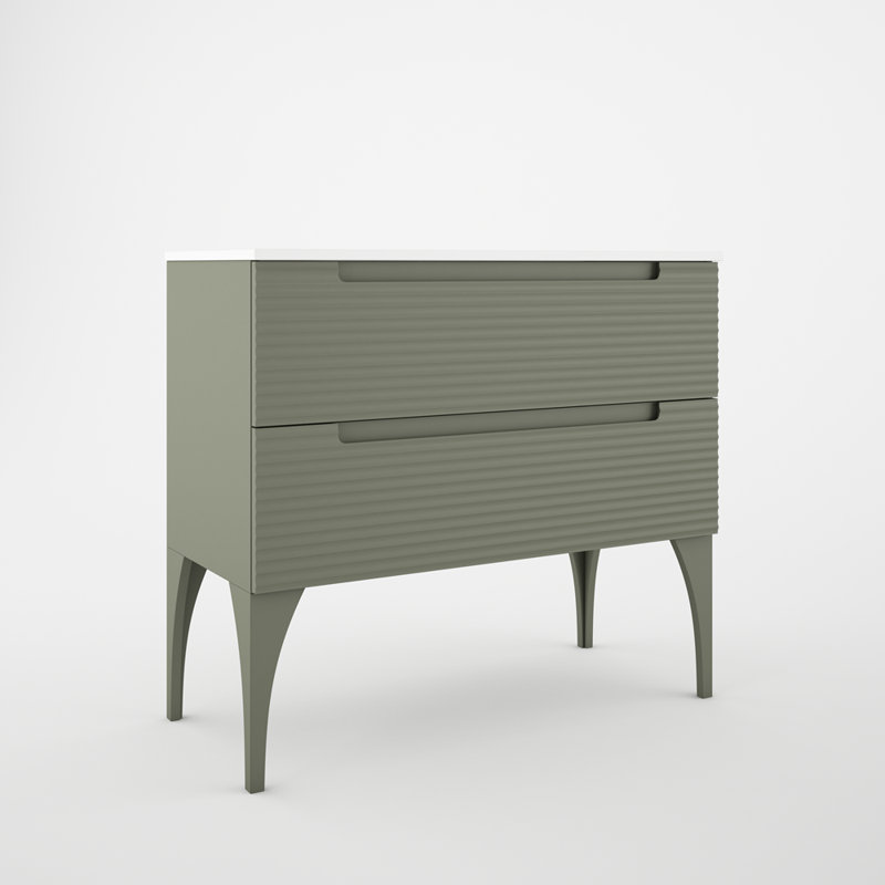 Meuble-lavabo sur pied simple 40 po avec plateau Moncler, Vert, Vert