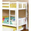 Lit superposé simple au-dessus d'un lit simple de style transitionnel Rails en échelle attachés et structure à joint verrouillable avec couchette incluse-135255029-135255018