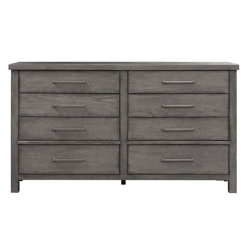 Commode double 8 tiroirs Bettee, Gris