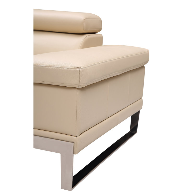 Baxter LHF Beige, Beige Genuine Leather, Left Hand Facing