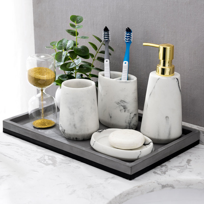 4 Piece Bathroom Accessory Set