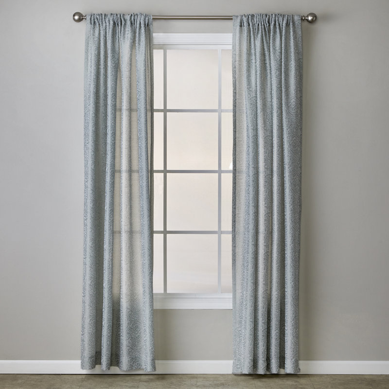 Semi Sheer Single Panel, Charcoal, 56" W x 63" L