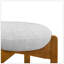 Tabouret d'intérieur rembourré en bois avec finition noyer et coussin ivoire, pour espaces modernes et compacts-2112000932-2112000953