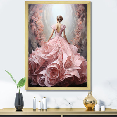 Pink and white woman ballet solitude II - Abstract Spirals Wall Decor