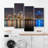 Architecture Building " Detroit Michigan City Night Skyline Architecture & Maps Cityscape Modern Art Extra Large Decor " 4 - Pieces
