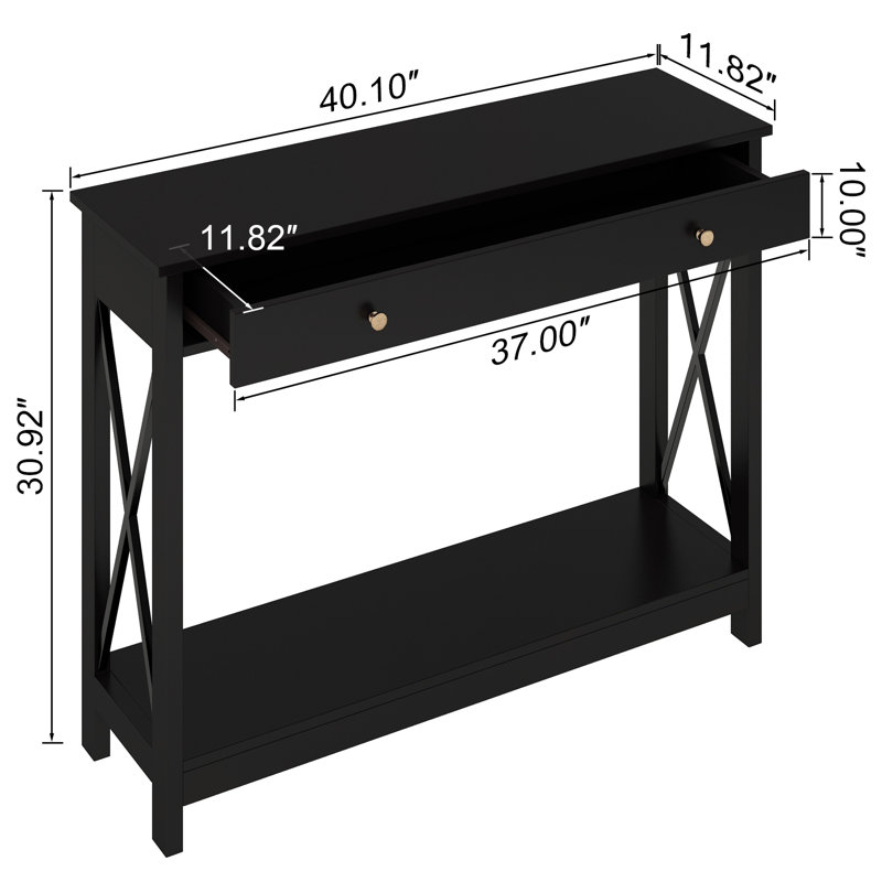 Sandria 12'' Console Table, Black