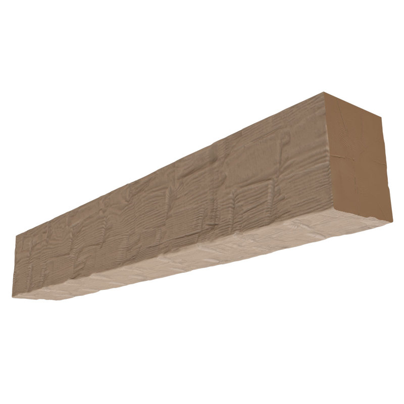 Reclaimed Axed Cut Heritage Timber Faux Wood Fireplace Mantel, Natural White Oak, 7.5" H x 78" W x 9.5" D