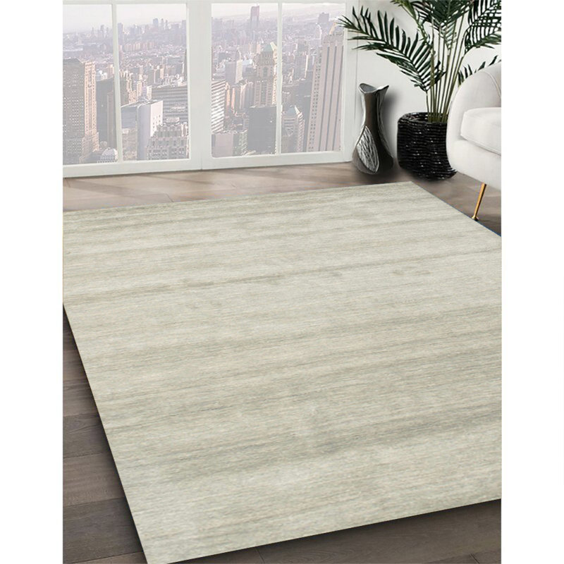 Tapis contemporain gris / blanc, Rectangle 7 pi x 10 pi
