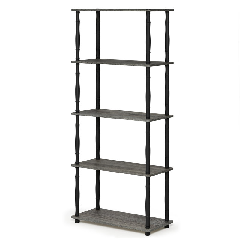 Heslin 23.6 " W Plastic Shelving Unit, French Oak Grey/Black