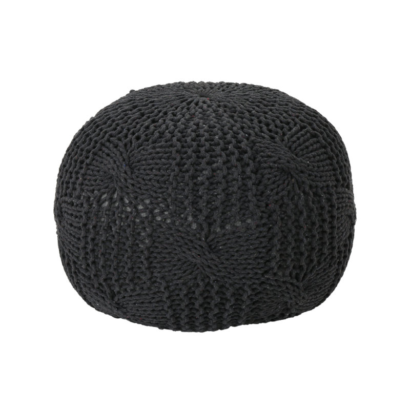 Durinick Upholstered Ottoman, Dark Gray Cotton Blend