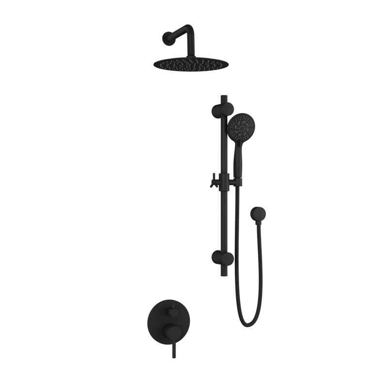 Matte Black Adjustable Multi-Head Shower System with Handheld