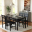 Ensemble de table de salle à manger pour 4 personnes, ensemble de table et chaises de cuisine en bois avec rangement, ensemble de table de salle à manger 5 pièces Farmhouse, table de salle à manger avec 4 chaises courbées pour coin-repas, appartement