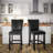 LUMERA Collection Modern Black Faux Leather Bar Stool – High Back, Cushioned Seat, Durable Wood Frame, Counter & Bar Height Seating for Kitchen, Island, Home Bar, Pub-885431916-885431919