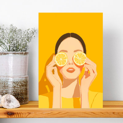 «Yellow Lemon Eyes», impression murale moderne