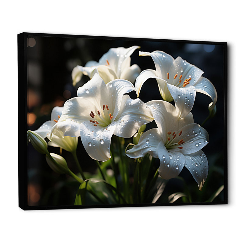 Élégance II sur fond blanc, H 30 po x l 40 po x P 1,5 po, Cadre flottant noir