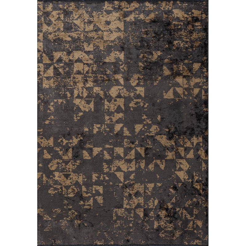 Rapture Abstract Area Rug in Brown, Rectangle 6'7" x 8'3"