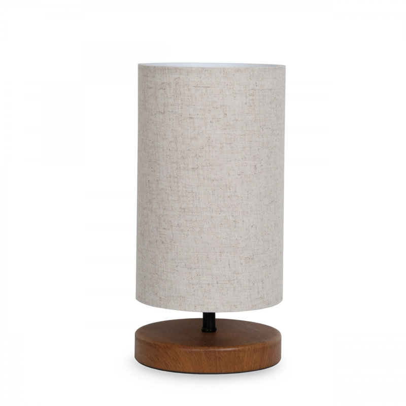 Elegant Modern Table Lamp, Cream Color, 12 x 6 in | 100% Wooden Base with Fabric Shade, 31 in Height, 59 in Cord | E14 Socket, Max 40W | Perfect for Scandinavian & Country Decor, Stylish Lighting Solution