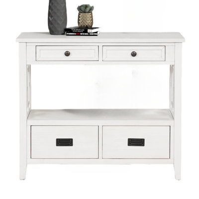 Console de campagne 36 po, table de canapé avec 4 tiroirs et 1 tablette de rangement