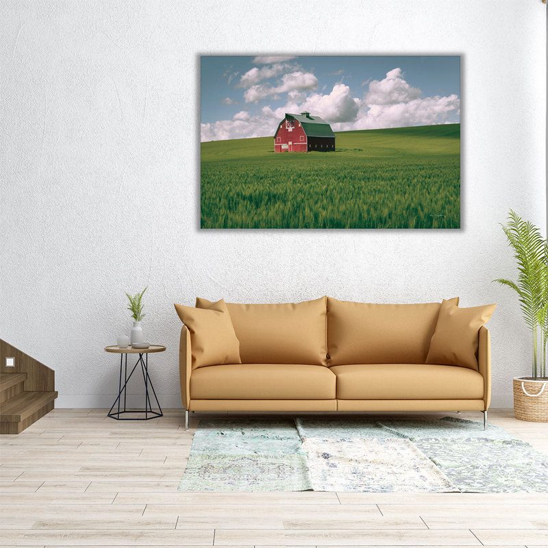 Palouse région Red Barn I - reproduction d'art sur toile, H 20 po x l 30 po