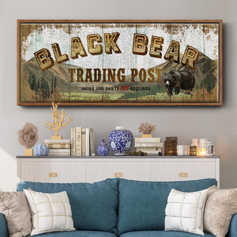 Black Bear Trading Post- Framed Canvas