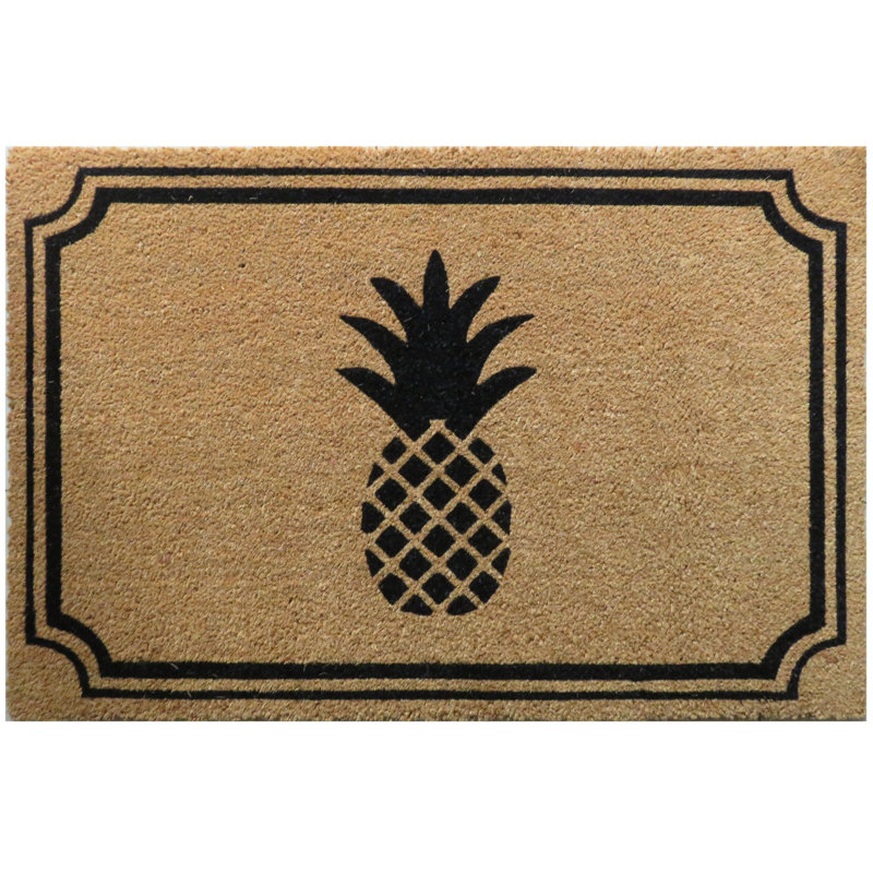 Sydney Pineapple Coir Doormat with Backing, Rectangle 2' x 3'