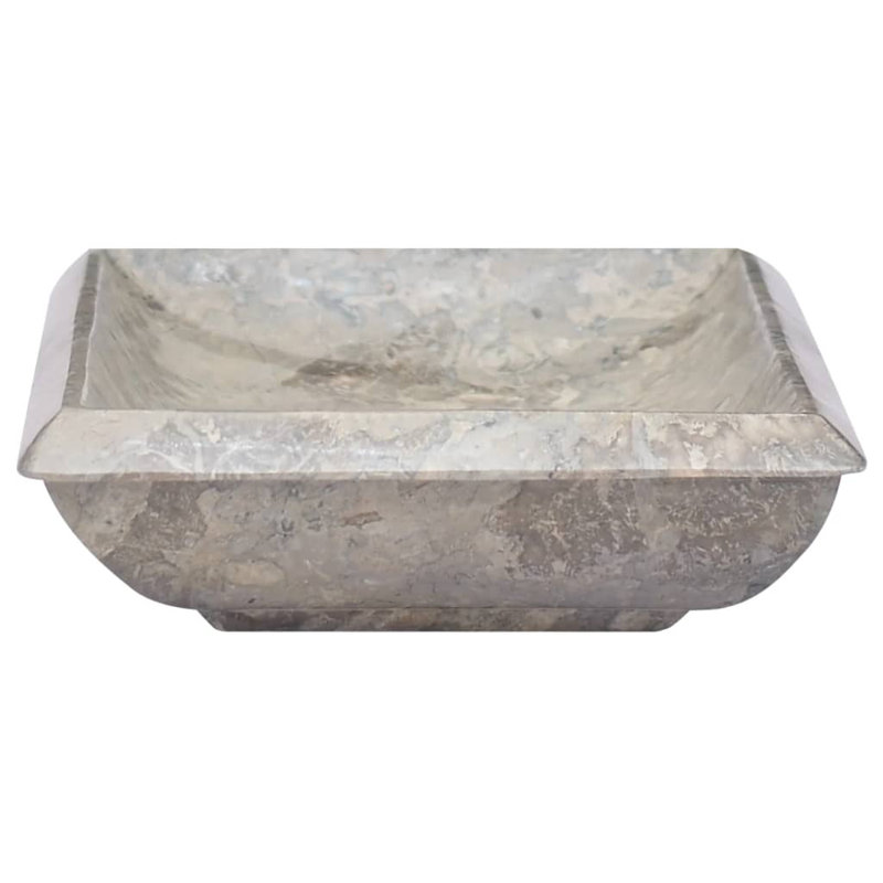 VidaXL Marble Rectangular Bathroom Sink, Gray